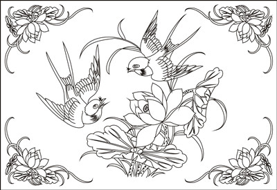 【花鳥魚蟲】激光打標(biāo)機花鳥魚蟲矢量圖模板159個下載地址